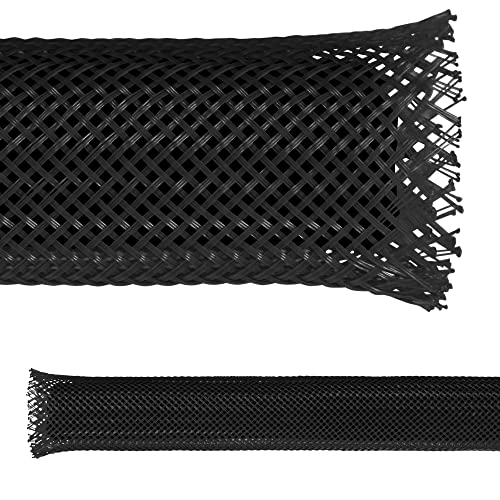 Electriduct 3" PET Expandable Braid Sleeving Flame Retardant Flexible Wire Mesh for Cord Management and Cable Protection - 50 Feet - Black - Image 4