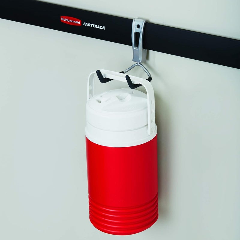 Rubbermaid Rubbermaid FastTrack Wall Mounted Garage Storage Utility Multi Hook for Tools Chairs Hose Equipment and Other Items Supports 25 Lbs Each 6 Pack  - Image 3