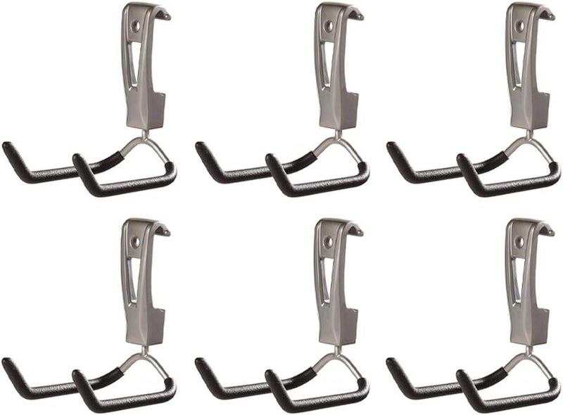 Rubbermaid Rubbermaid FastTrack Wall Mounted Garage Storage Utility Multi Hook for Tools Chairs Hose Equipment and Other Items Supports 25 Lbs Each 6 Pack  - Image 1