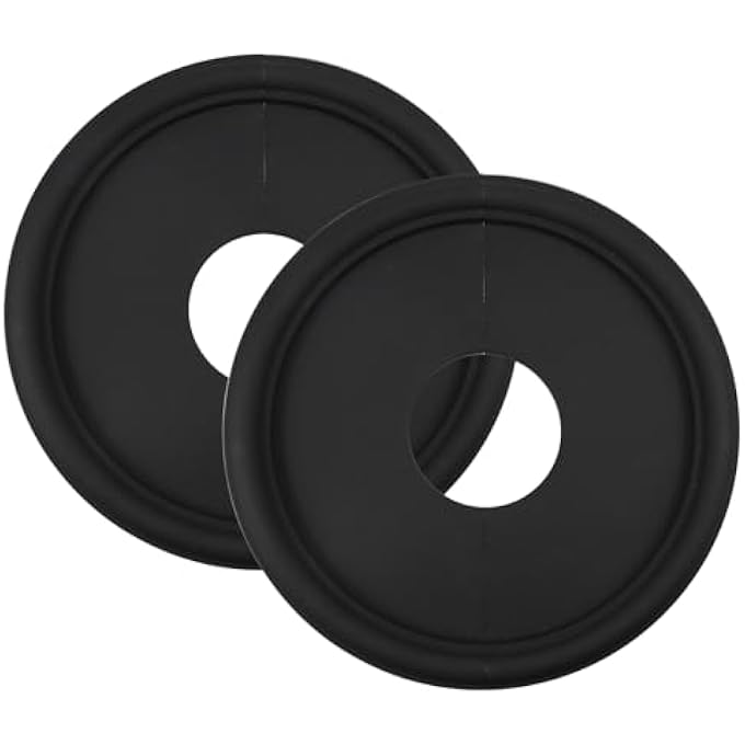 PU CEILING MEDALLION FOR LIGHT FIXTURES AND CEILING FANS,13" OD X 4" ID （2 PACK,BLACK） - Image 1