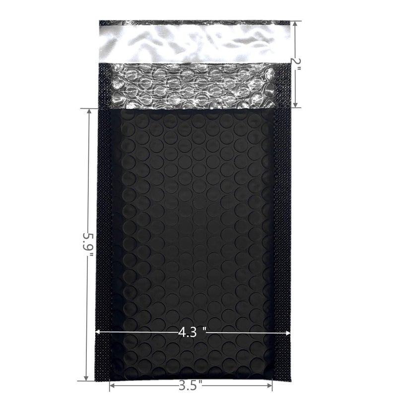 Yzjcafriz Bubble Mailers 3.5X5.9 Inch 50 Pack Small Padded Envelopes Poly Thicken Padded Self Seal Envelopes Bags(Black) - Image 2