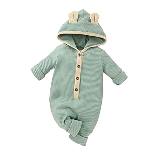 Thorn Tree Newborn Baby Girl Boy Long Sleeve Clothes Set Winter Fall Suit (Green, 3-6 Months) - Image 1