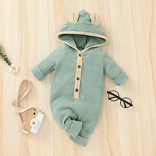 Thorn Tree Newborn Baby Girl Boy Long Sleeve Clothes Set Winter Fall Suit (Green, 3-6 Months) - Image 2