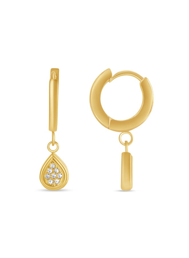 POLICE Dropelle Yellow Gold Plated Stainless Steel Drop Earrings for Women - Image 1