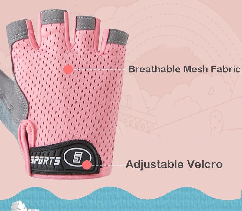 Eohak Kid Boys Girls Bike Gloves Fingerless Sport Cycling Glove for Child Climbing Riding Biking Outdoor Sports - Image 2
