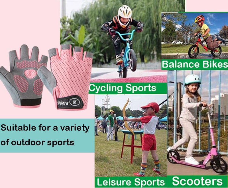 Eohak Kid Boys Girls Bike Gloves Fingerless Sport Cycling Glove for Child Climbing Riding Biking Outdoor Sports - Image 5
