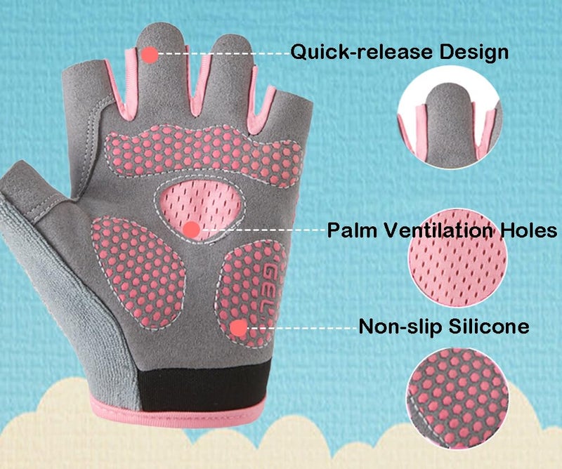 Eohak Kid Boys Girls Bike Gloves Fingerless Sport Cycling Glove for Child Climbing Riding Biking Outdoor Sports - Image 3