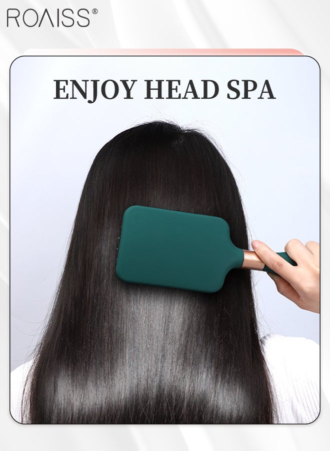 رويس 6 قطع فرشاة شعر مستديرة، مشط تدليك بيضاوي مضاد للكهرباء الساكنة، فرشاة شعر ناعمة ذات مقبض طويل للتهوية، تقلل من تساقط الشعر مناسبة لجميع أنواع الشعر للرجال والنساء - Image 2