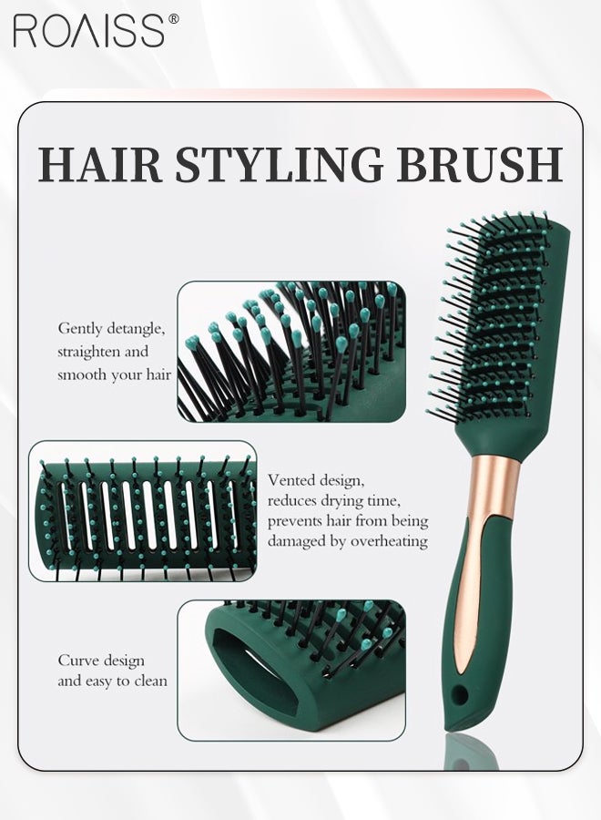 رويس 6 قطع فرشاة شعر مستديرة، مشط تدليك بيضاوي مضاد للكهرباء الساكنة، فرشاة شعر ناعمة ذات مقبض طويل للتهوية، تقلل من تساقط الشعر مناسبة لجميع أنواع الشعر للرجال والنساء - Image 4