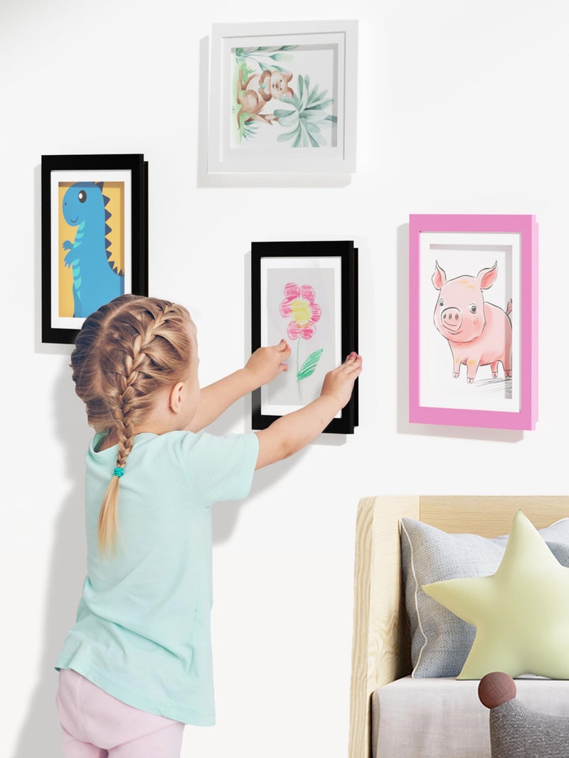 Orionstar 4 Pack Kids Art Frames  Kids Artwork Picture Frames Changeable  Front Opening Picture Display Frames  Holds 11.8X8.5 100 A4 Pcs  Artwork Display Storage Frames for Children  Home and Office - Image 2