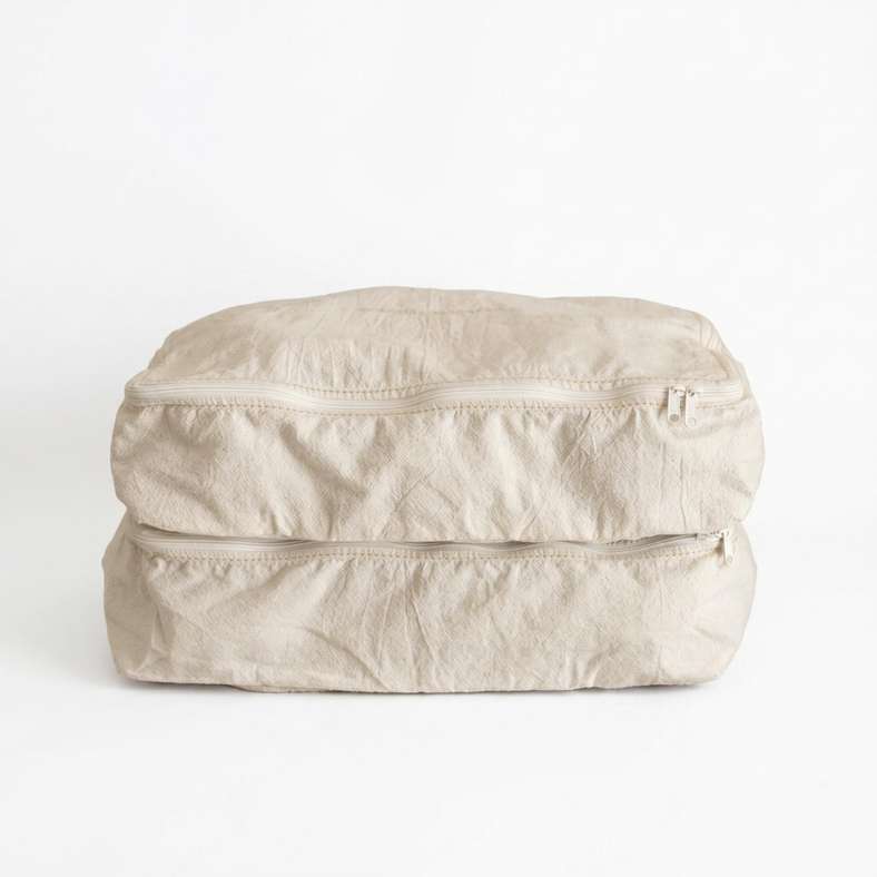 Pan Home Santiago Crinkle 2-Piece Set Travel Organiser 38x28x10cm - Natural - 262PSF9900055 - Image 3
