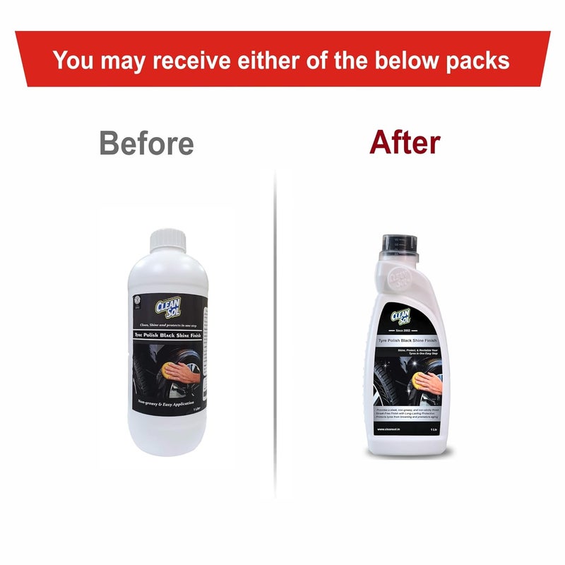 Cleansol سائل تلميع الإطارات من كلينسول للسيارات والدراجات والسكوترات وجميع المركبات | رذاذ لامع أسود عالي اللمعان | تركيبة مقاومة للماء تدوم طويلاً | 1 لتر - Image 3
