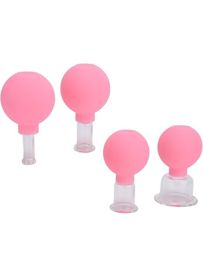 Professional 4-Piece Glass & Silicone Cupping Therapy Set - Vacuum Suction Cups Kit for Face, Leg, Arm, Back & Shoulder - Anti-Cellulite & Muscle Tension Relief Therapy - Image 2
