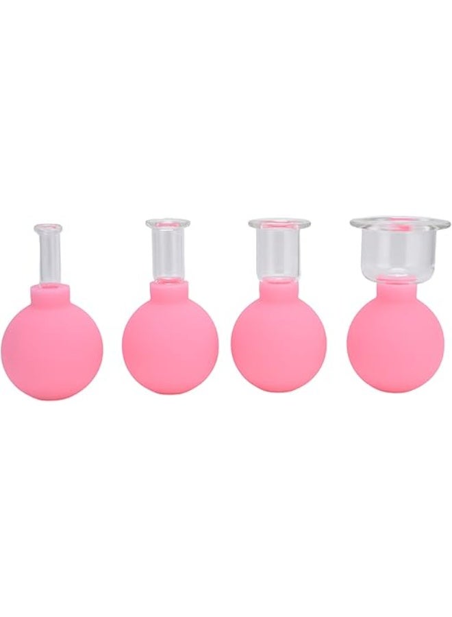 Professional 4-Piece Glass & Silicone Cupping Therapy Set - Vacuum Suction Cups Kit for Face, Leg, Arm, Back & Shoulder - Anti-Cellulite & Muscle Tension Relief Therapy - Image 5