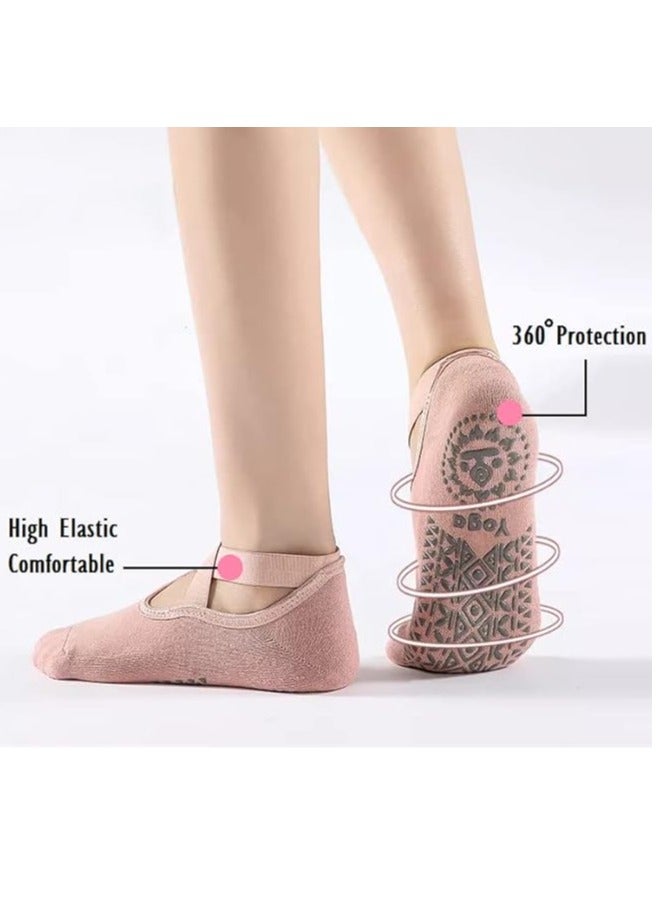 اسم المحتوى ناريلا عبر الفرقة تيري الجوارب اليوغا سميكة غير قابلة للانزلاق الاستغناء الرياضية بيلاتيس الرقص الجوارب (6 أزواج) - Image 4