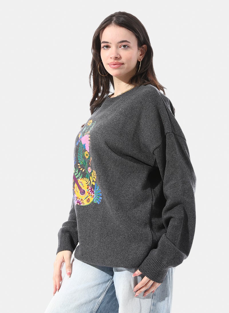 Andora Round Neck Pullover With Ribbed Neck & Cuffs - Image 2