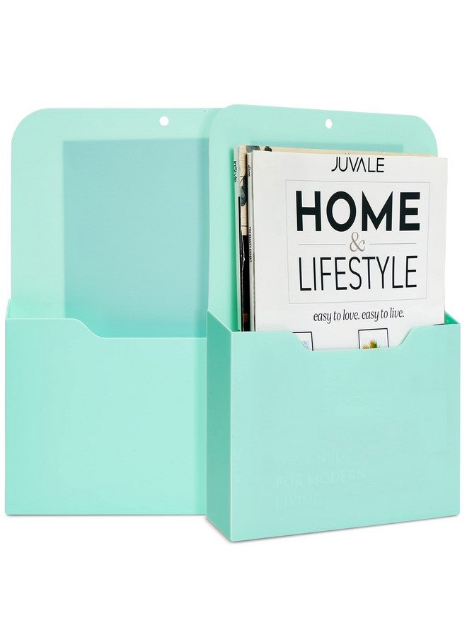 اوكونا اوتبوست حامل ملفات مغناطيسي بلون النعناع، مكون من قطعتين، منظم ملفات حائطي للثلاجة، والخزائن، والمجلات، والبريد، والورق، والرسائل، ولوازم المكتب (10 × 13 بوصة) - Image 1