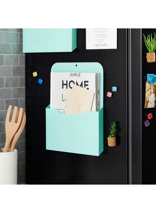 اوكونا اوتبوست حامل ملفات مغناطيسي بلون النعناع، مكون من قطعتين، منظم ملفات حائطي للثلاجة، والخزائن، والمجلات، والبريد، والورق، والرسائل، ولوازم المكتب (10 × 13 بوصة) - Image 3