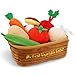 June Garden My First Vegetable Basket 7 Pcs Plush Interactive Pretend Play Food Playset Includes Basket Carrier Cucumber Carrot Tomato Potato Mushroom Radish and Garlic Ages 2 - Image 2