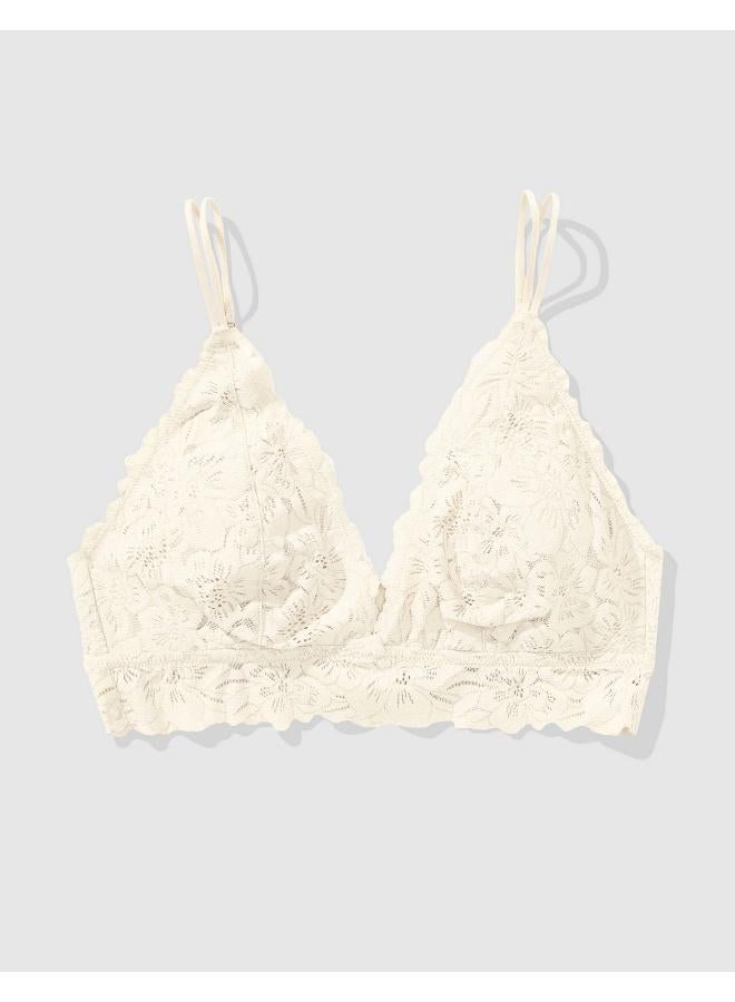 Aerie Show Off Rosey Lace Padded Plunge Bralette - Image 3