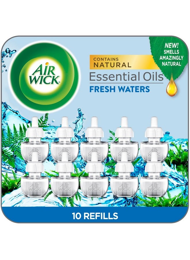 Air Wick Air Wick Plug in Scented Oil Refill, 10ct, Fresh Waters, Eco Friendly, Essential Oils, Air Freshener  - Image 1