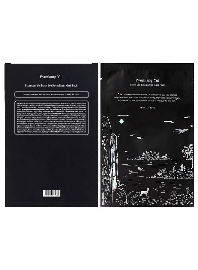 Pyunkang Yul Pyunkang Yul Fermented Black Tea Revitalizing Mask Pack with Low Molecule Collagen, Shea Butter, Skin Revival, Elasticity Care, Deep Moisturizing, Korean Face Skin Care Facial Mask Sheet 25ml x 10ea  - Image 2
