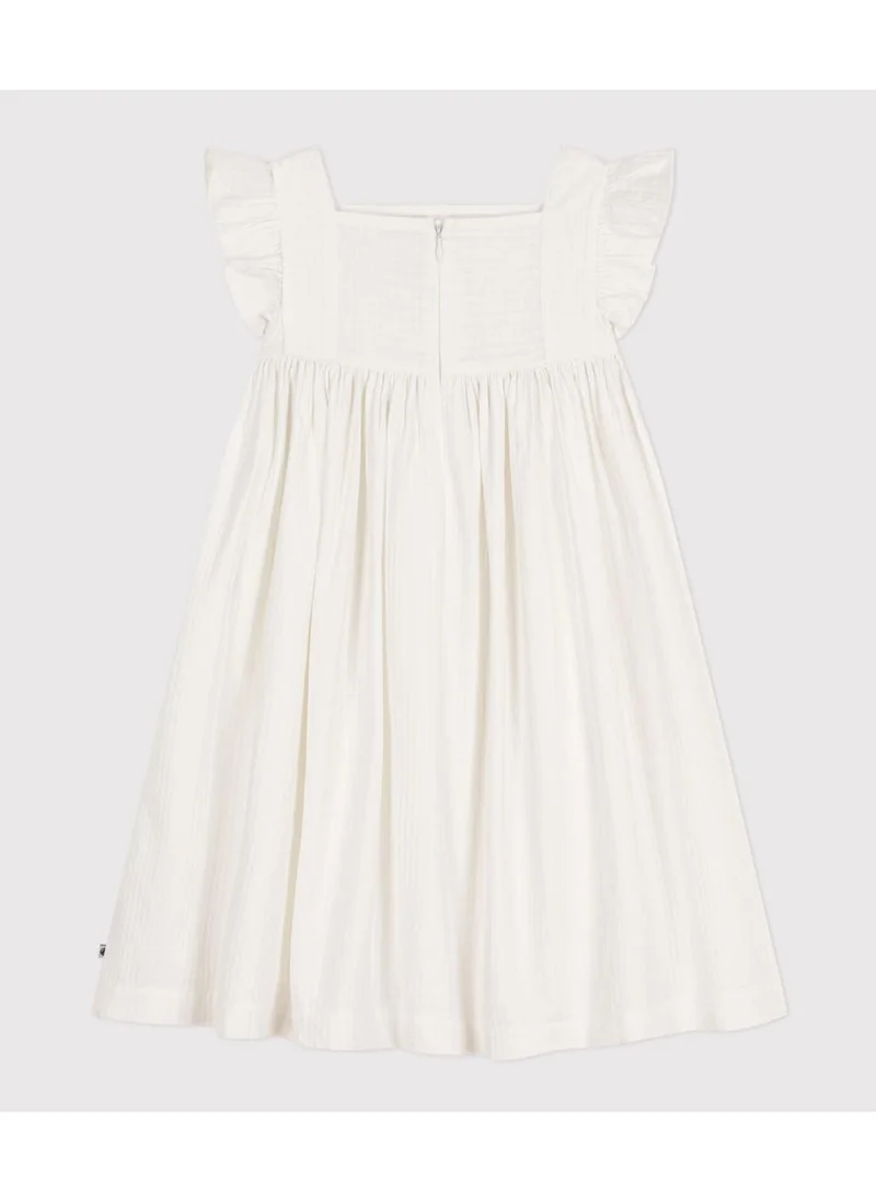 بيتي باتو Girls' Sleeveless Textured Cotton Dress