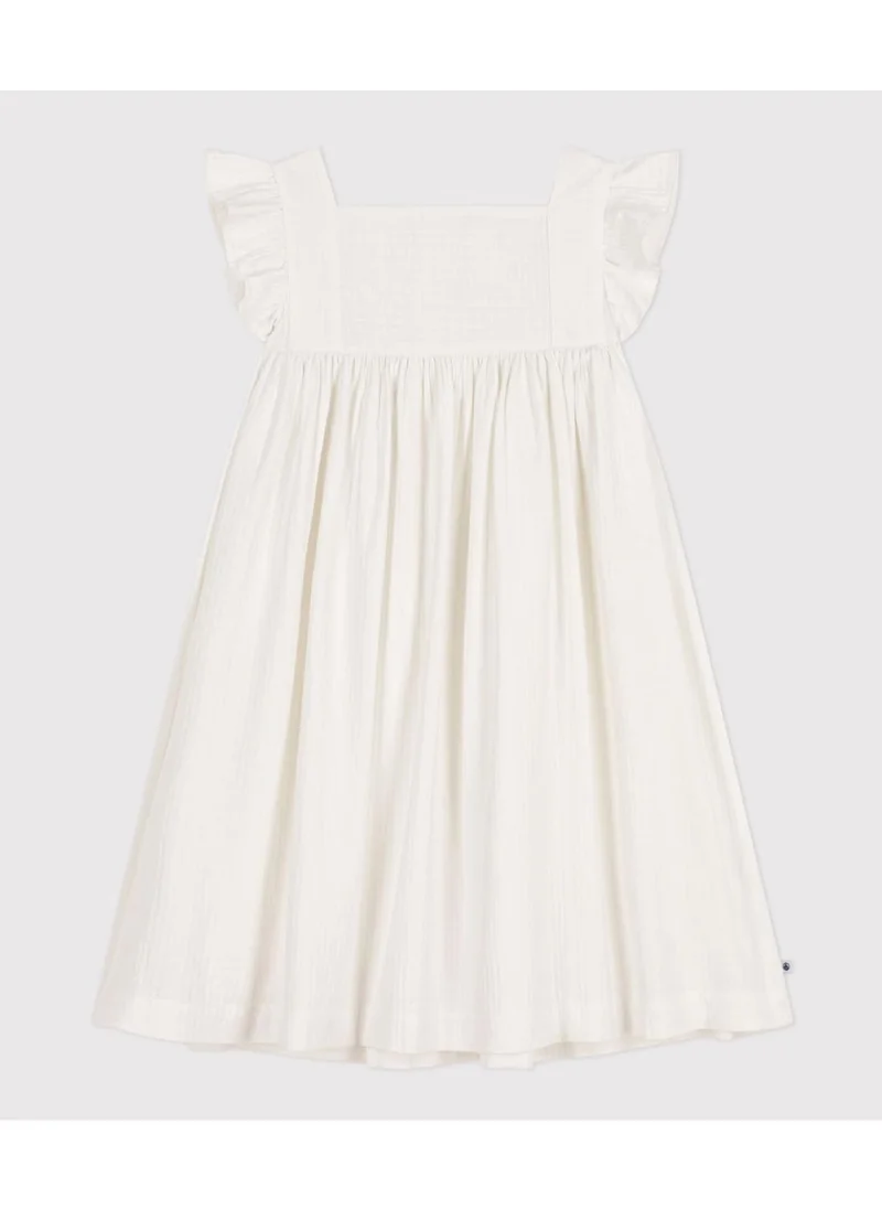 Petit Bateau Girls' Sleeveless Textured Cotton Dress