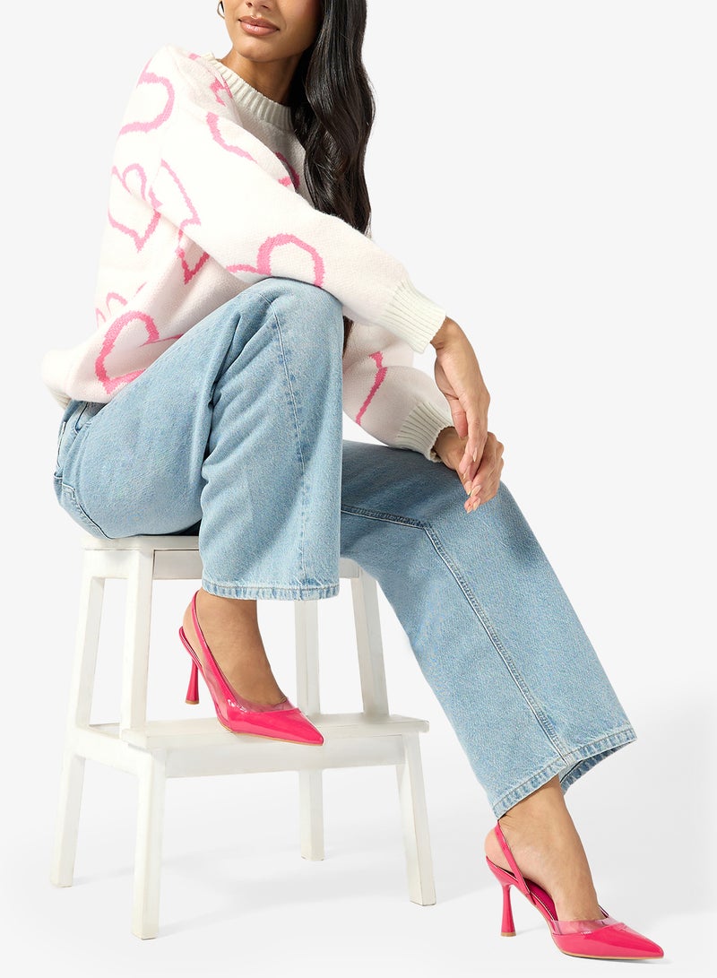 ELLA Patent Sling Back Heeled Pump - Image 5