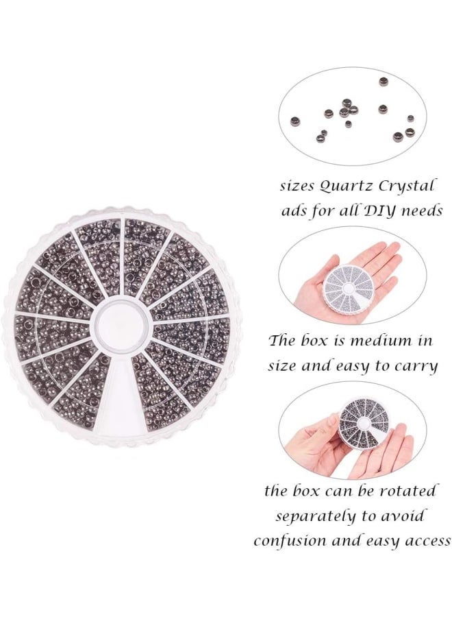 النخبة حوالي 1800 قطعة 3 حجم 2 مللي متر/2.5 مللي متر/3 مللي متر جونميتال النحاس تجعيد الخرز لصنع المجوهرات ، ثقب 1.2-2 مللي متر - Image 5