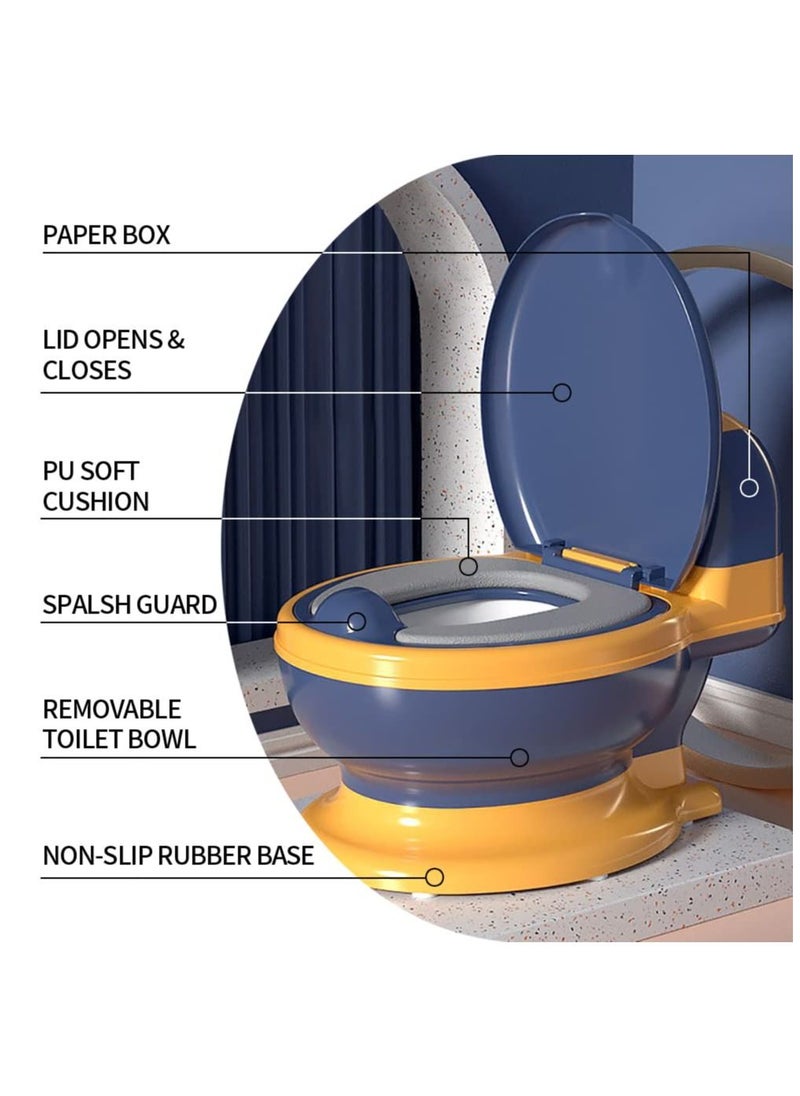 Arabest - Potty Training Toilet Seat, Toddler Potty Chair with Soft Seat and Splash Guard, Removatble Potty Pofor Toddler & Baby& Kids(Blue) - Image 1