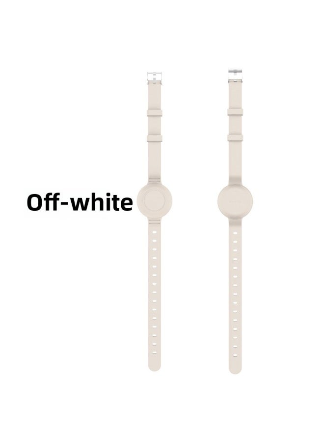 Generic - For Apple For Apple Airtag Tracker Long Silicone Pet Neck Strap Neck Anti-loss Device Simple Pure Color Band-Color:Creamy-white-Applicable Model:Q92 - Image 1