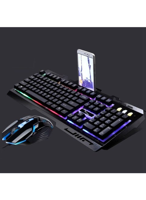 Chasing Leopard G700 USB RGB Backlight Wired Optical Gaming Mouse and Keyboard Set, Keyboard Cable Length: 1.35m, Mouse Cable Length: 1.3m(Black)