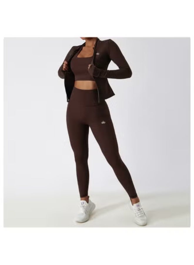 ALO Yoga Sport Jacket for Running, Fitness, Training, Long Sleeve, Fast-Drying, Suitable for Autumn/Winter, Tight-Fitting, Workout, Long Sleeve Training Top - Image 2