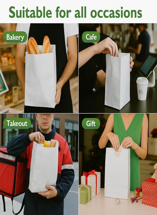 Homrelaxy 500 Pcs 4LB Paper Lunch Bags, 5.1x3.2x9.8 Inch Kraft Paper Bags, White Paper Bag for Snacks, Sandwiches, Crafts, Gift Bags(White) - Image 5