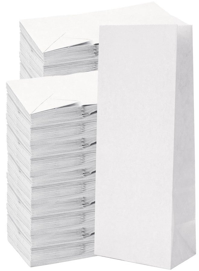 Homrelaxy 500 Pcs 4LB Paper Lunch Bags, 5.1x3.2x9.8 Inch Kraft Paper Bags, White Paper Bag for Snacks, Sandwiches, Crafts, Gift Bags(White) - Image 1