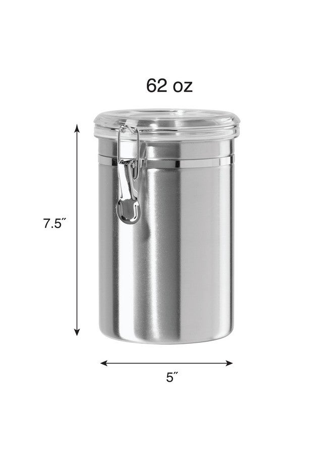 Oggi وعاء مطبخ من الفولاذ المقاوم للصدأ أوجي سعة 62 أونصة سائلة - غطاء محكم الإغلاق، قمة شفافة - مثالي لتخزين المطبخ، تخزين الطعام، تخزين المؤن. حجم كبير 5" × 7.5". - Image 5