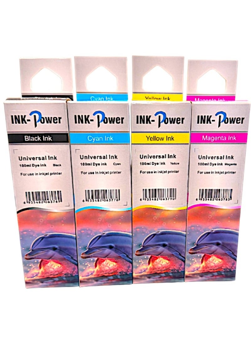 انك حبر سائل كوري لإعادة تعبئة خراطيش Canon وHP وEpson، 4 ألوان، 100 مل، رأس مجموعة إعادة تعبئة حبر واحد لخرطوشة الحبر الأسود والملون HP وCanon، تنظيف الرأس باستخدام أربع حقن إعادة تعبئة. صنع في كوريا - Image 2