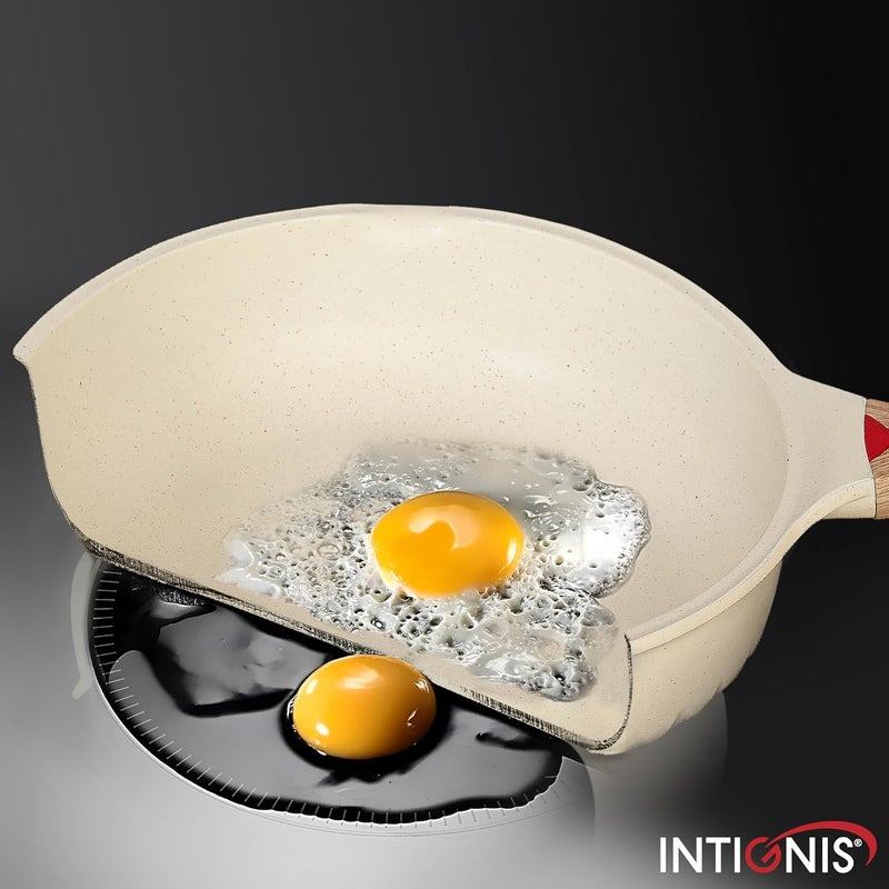 INTIGNIS NTIGNIS® Premium 28 cm Deep Frying Pan with Lid | Anti-Scratch | Induction Compatible | Non-Stick Interior | Heat Resistant Handle | Perfect for Everyday Cooking - Image 4