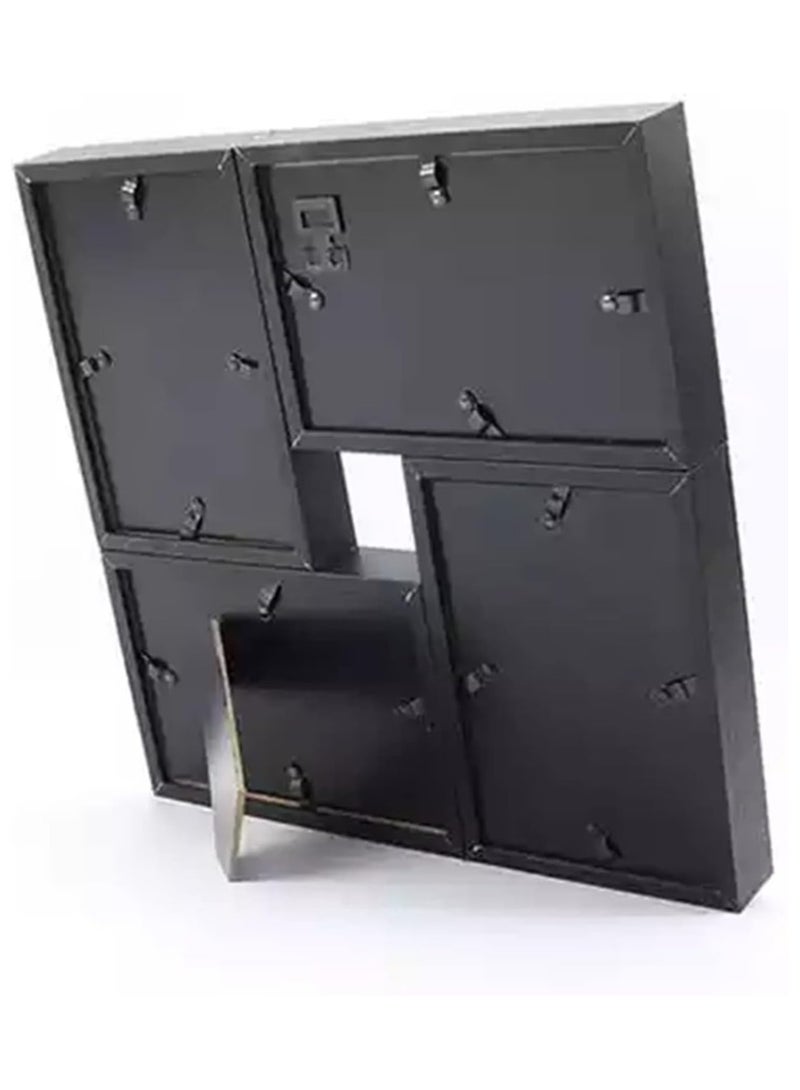 Soofam Picture Frame, Black Multi Photo Frames Display 4 × 6 inch Pictures, 4 Opening Family Photo Frame Collage for Table or Wall Display - Image 5