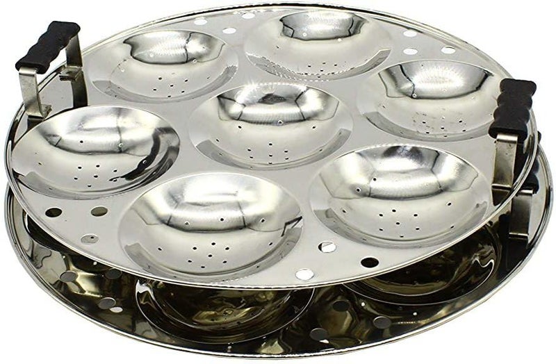 KLASSI KICHEN Idli Maker Stainless Steel - Idli Cooker with 3 Plates for idly, 1 plate for mini idly & 1 plate steamer| Idli maker induction base & Gas Stove Compatible (21 Idlies & 20 mini idlies) - Image 4