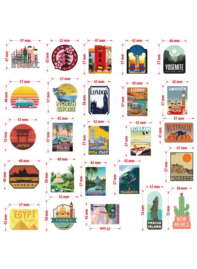 قوس قزح أورينبو 50 قطعة من ملصقات السفر المقاومة للماء من الفينيل، حزمة من ملصقات الأمتعة والكمبيوتر المحمول وسجل القصاصات ولوح التزلج وزجاجة الماء والصدمات والهاتف وملصقات عتيقة - Image 5