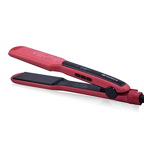Havells Wide Plate Hair Straightener - HS4121 (Red_Free Size) - Image 1