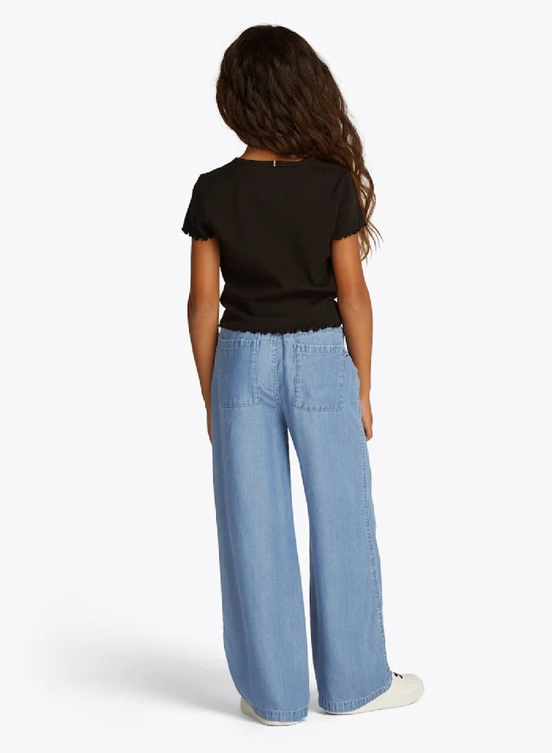 TOMMY HILFIGER Chambray Wide Leg Trouser