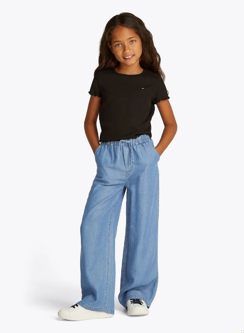 TOMMY HILFIGER Chambray Wide Leg Trouser
