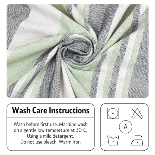 Värde Kerala Double Bedsheet Without Pillow Cover | Handloom Cotton Bedsheets for Double Bed | Woven Striped Bedcover | Breathable & Skin Friendly |Size 90X100 Inches,7.5x8.3 Feet (Coriander) - Image 5