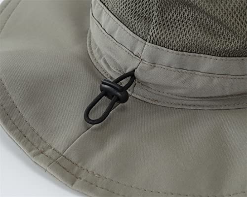Connectyle Men's Outdoor Mesh Boonie Sun Hat Wide Brim UV Protection Fishing Hat (Army Green) - Image 3