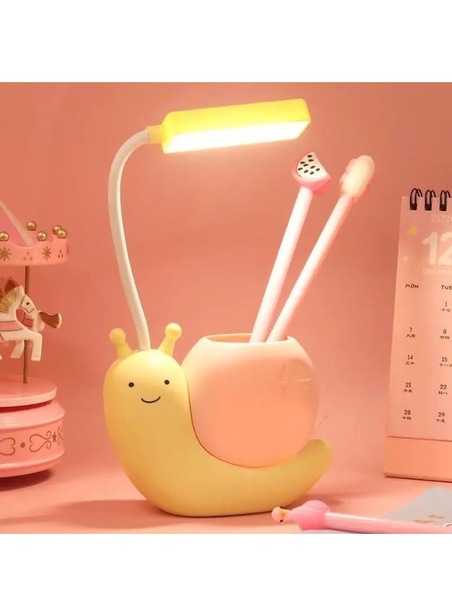 Desk Lamp Led Study Light Adjustable Foldable Eye-Care with Power Switch Multi-Angle Design for Reading Studying and Sleeping (Yellow) - Image 5