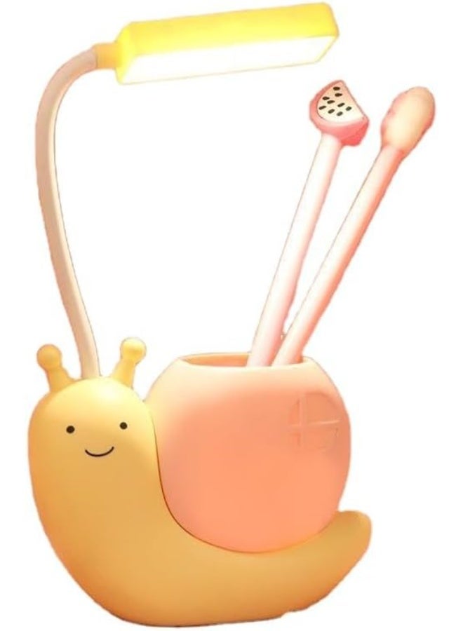 Desk Lamp Led Study Light Adjustable Foldable Eye-Care with Power Switch Multi-Angle Design for Reading Studying and Sleeping (Yellow) - Image 1