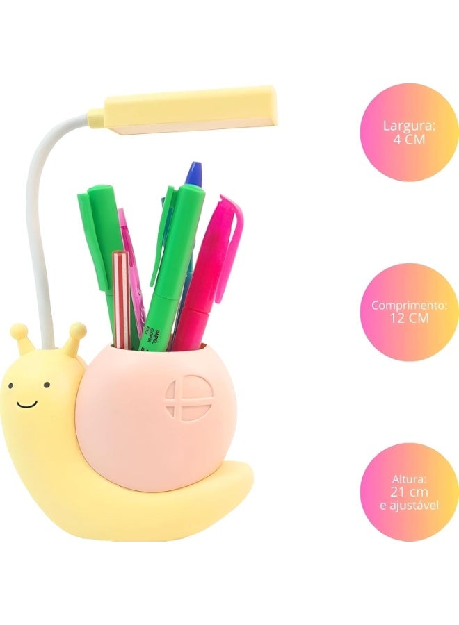 Desk Lamp Led Study Light Adjustable Foldable Eye-Care with Power Switch Multi-Angle Design for Reading Studying and Sleeping (Yellow) - Image 4